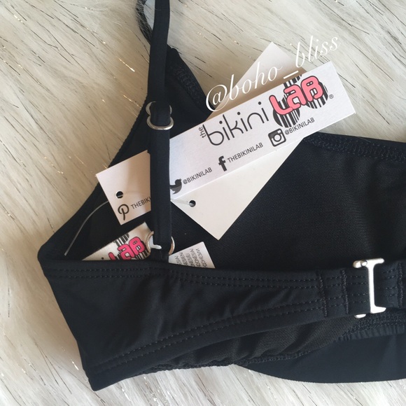 Medium Black Flounce Ruffle Bikini Top - Picture 3 of 6